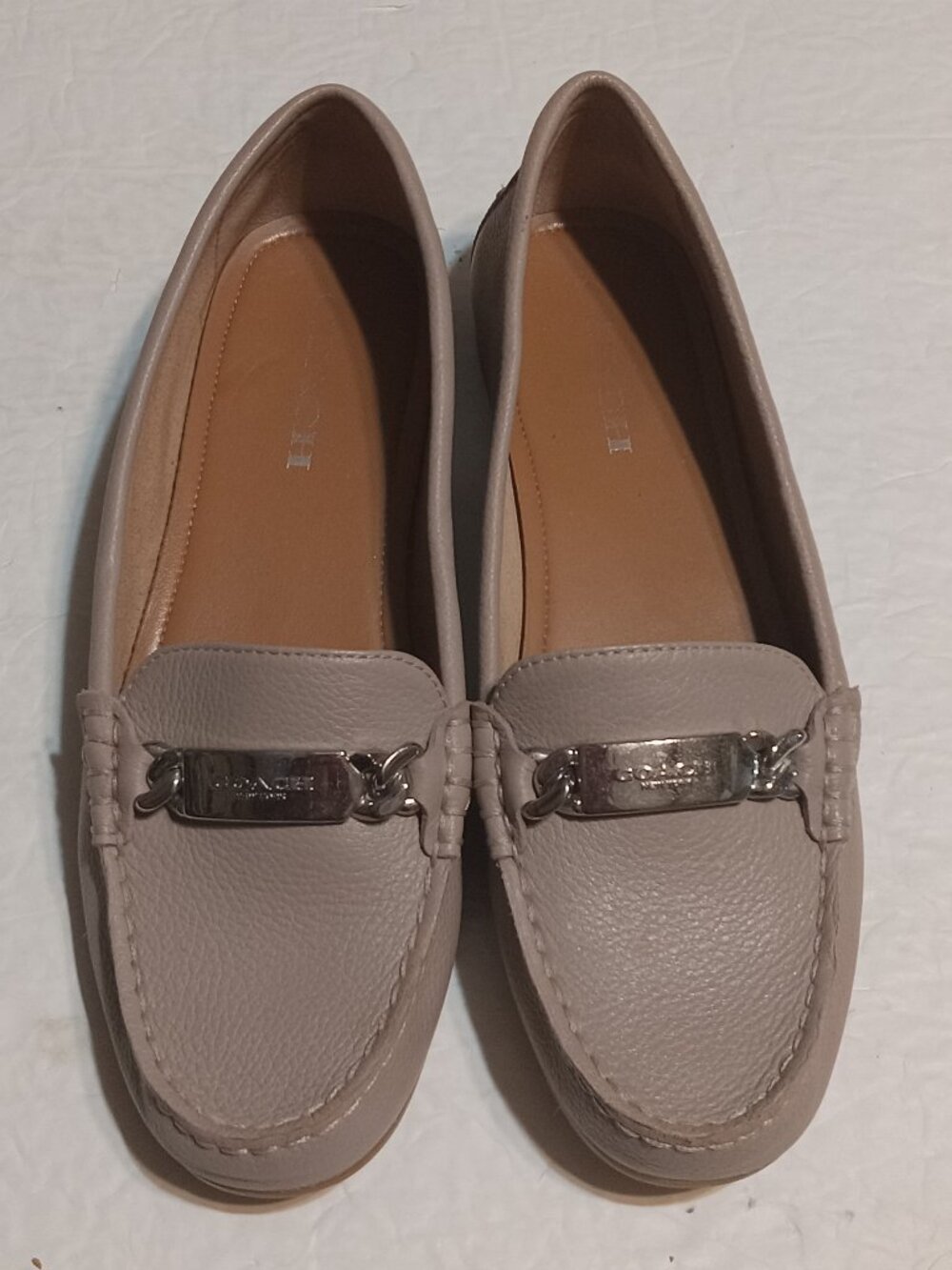 Coach Olive Women's Pebbled Leather Loafer Shoes 8.5B A7751